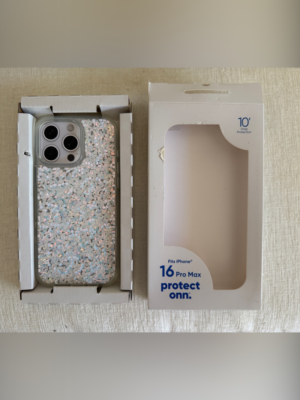 Sparkling White Glitter Phone Case for 16 Pro Max